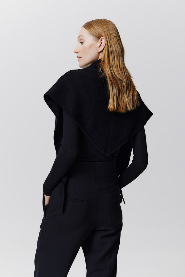 Prinz Berlin Kaschmir Triangle Fine Knit Schwarz Neueste Stile