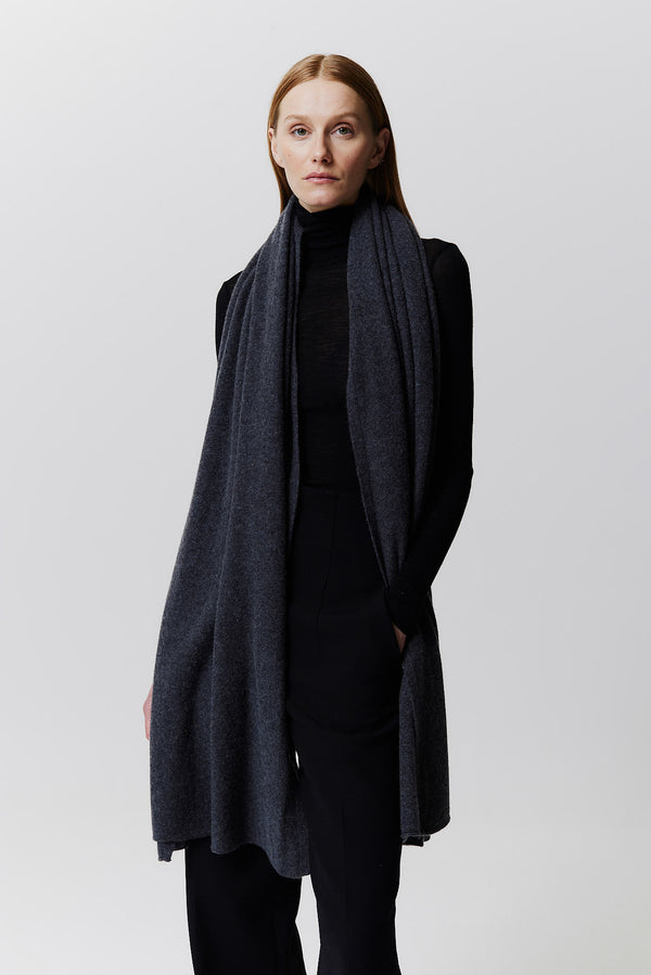 Prinz Berlin Kaschmir Schal Fine Knit Graphit Letzter Tag