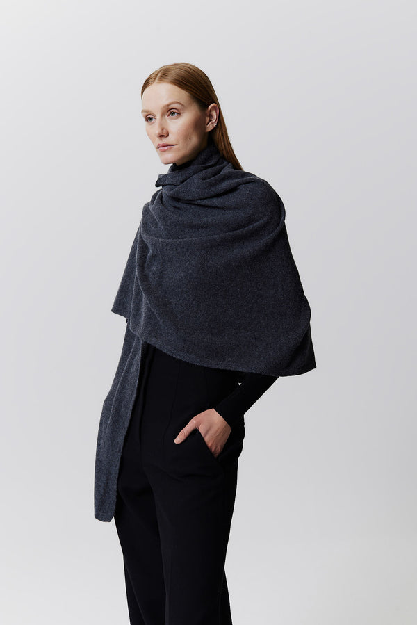 Prinz Berlin Kaschmir Schal Fine Knit Graphit Letzter Tag