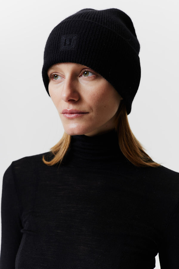Prinz Berlin Kaschmir Beanie Classic Knit Schwarz Bis zu 50% Rabatt