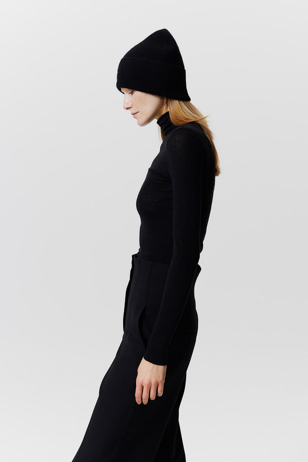 Prinz Berlin Kaschmir Beanie Classic Knit Schwarz Bis zu 50% Rabatt