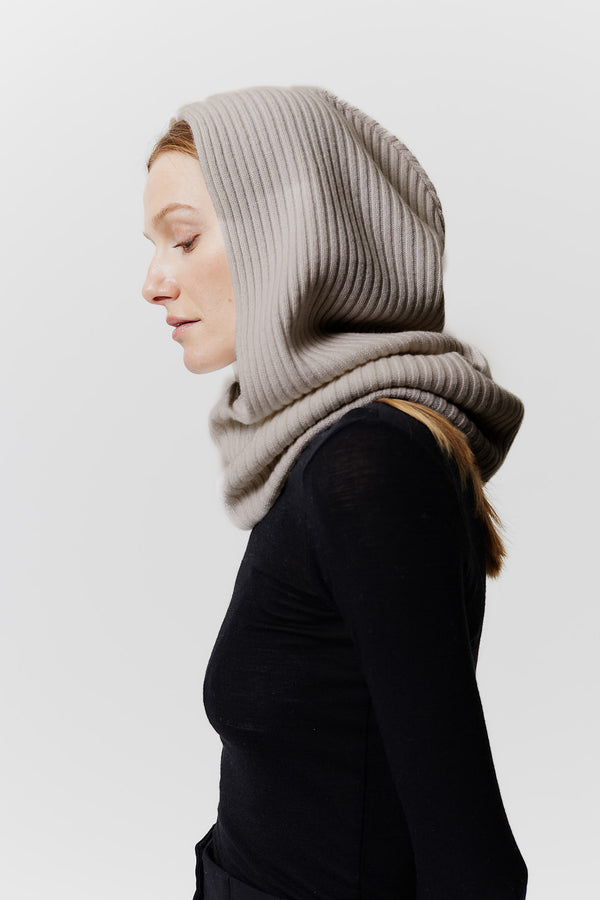 Prinz Berlin Kaschmir Hood Rib Knit Beige Bis zu 60% Rabatt
