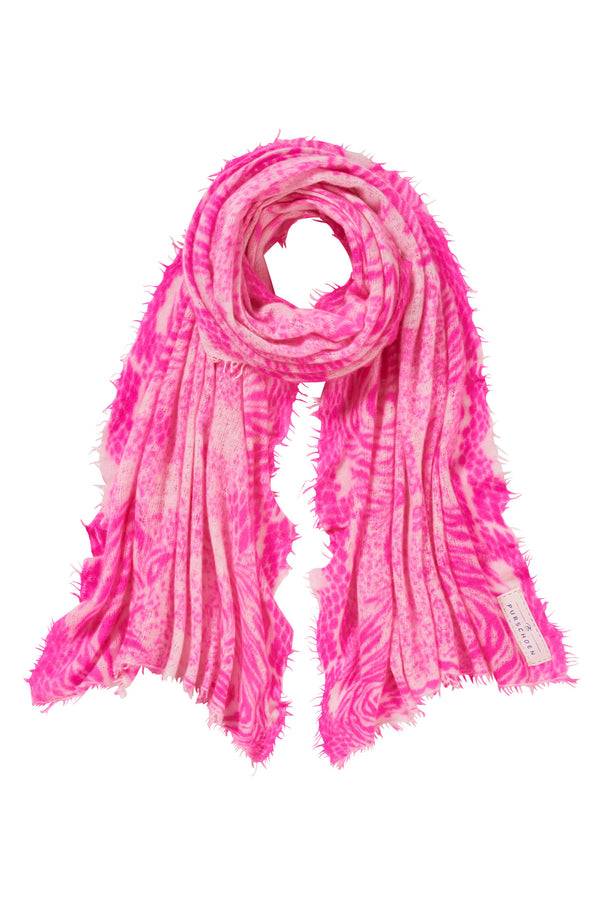 Pur Schoen Schal crazy animal neon pink-rose
