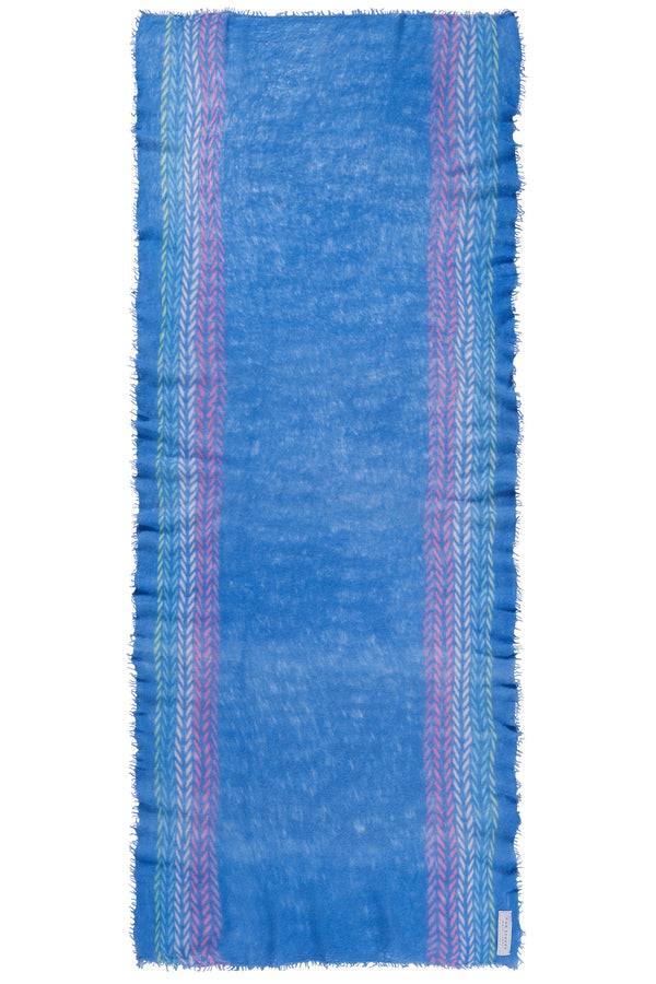 Pur Schoen Schal ethno border skyblue Valentinstagsangebot