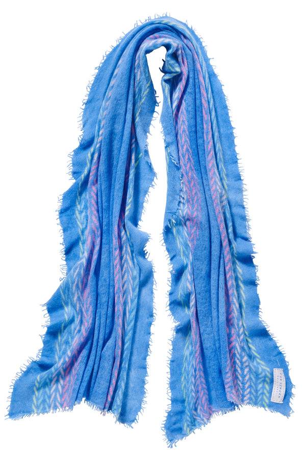 Pur Schoen Schal ethno border skyblue Valentinstagsangebot
