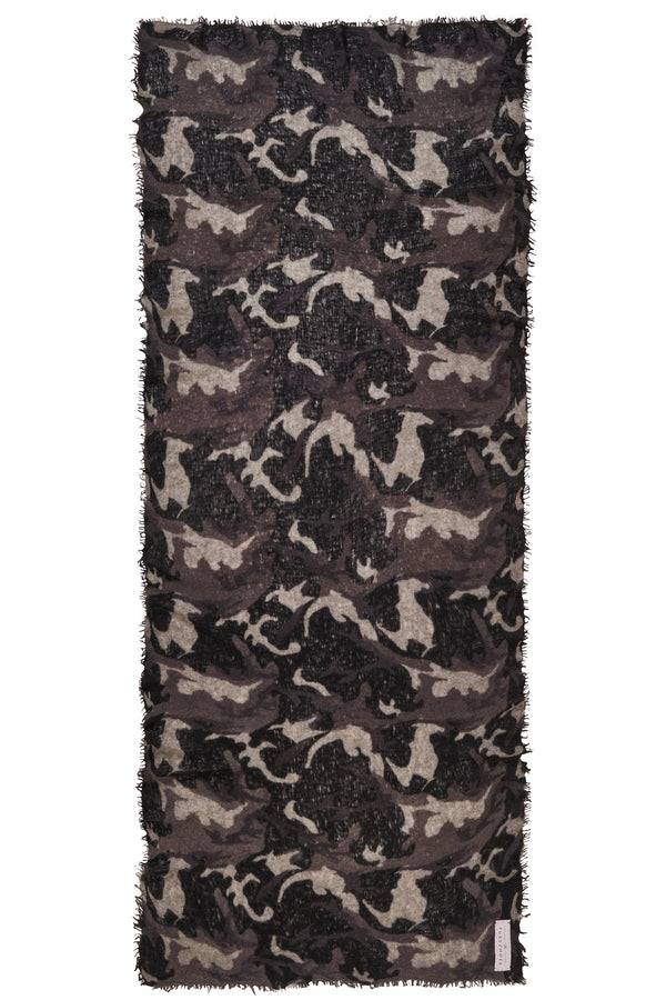 Pur Schoen Schal camo grey-black Fabrikverkauf