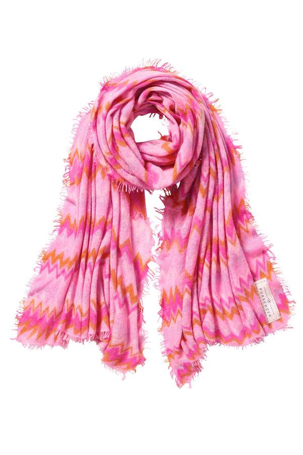Pur Schoen Schal chevron flamingo-rose