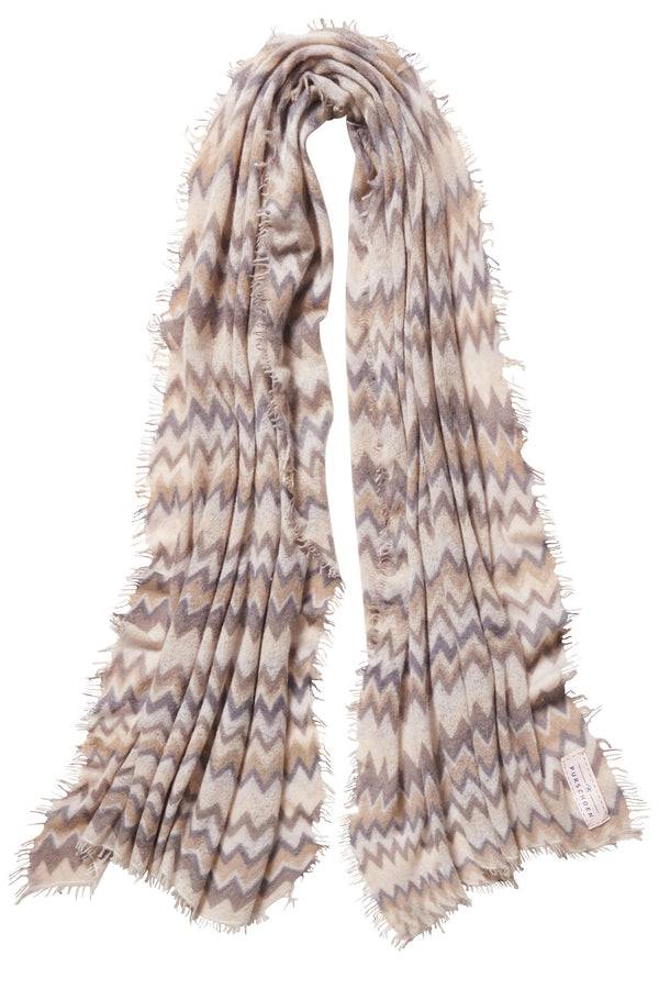 Pur Schoen Schal chevron nougat-stone grey Riesige Rabatte