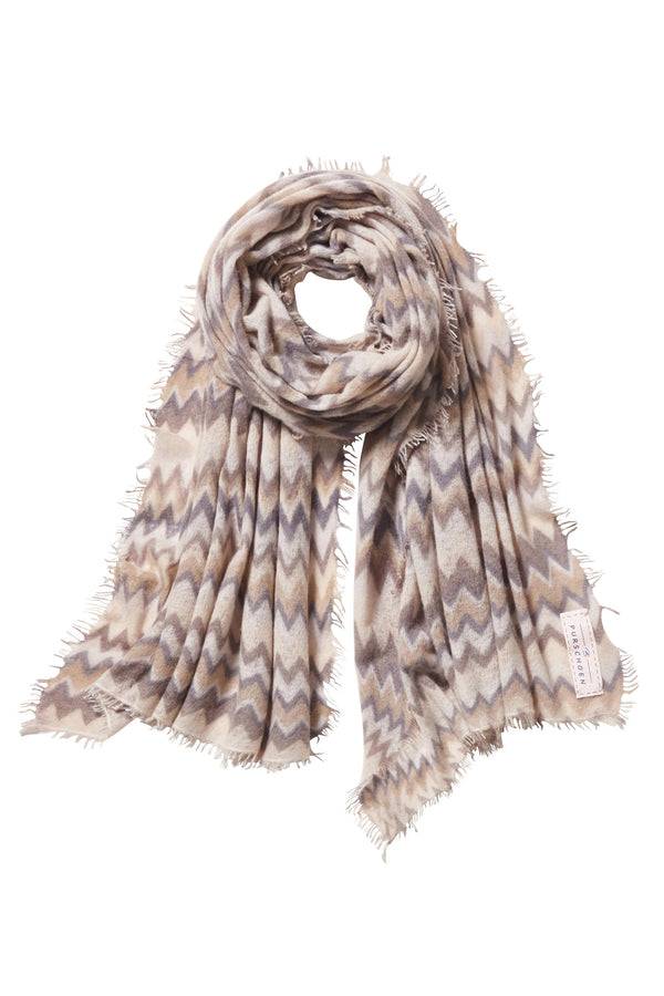 Pur Schoen Schal chevron nougat-stone grey Riesige Rabatte