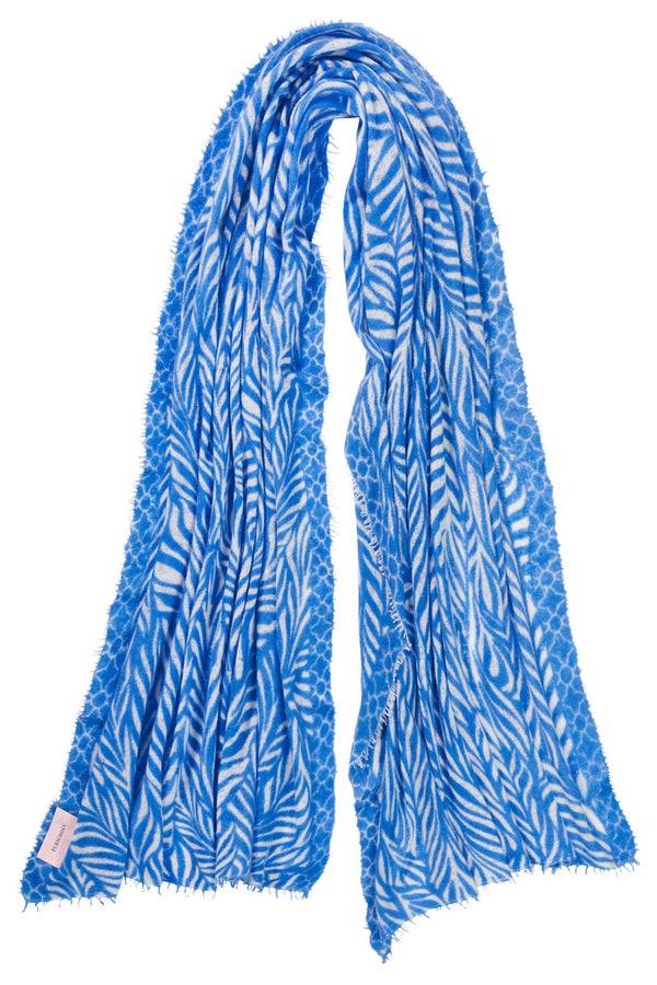 Pur Schoen Schal leafgarden sky blue-natural zollfrei