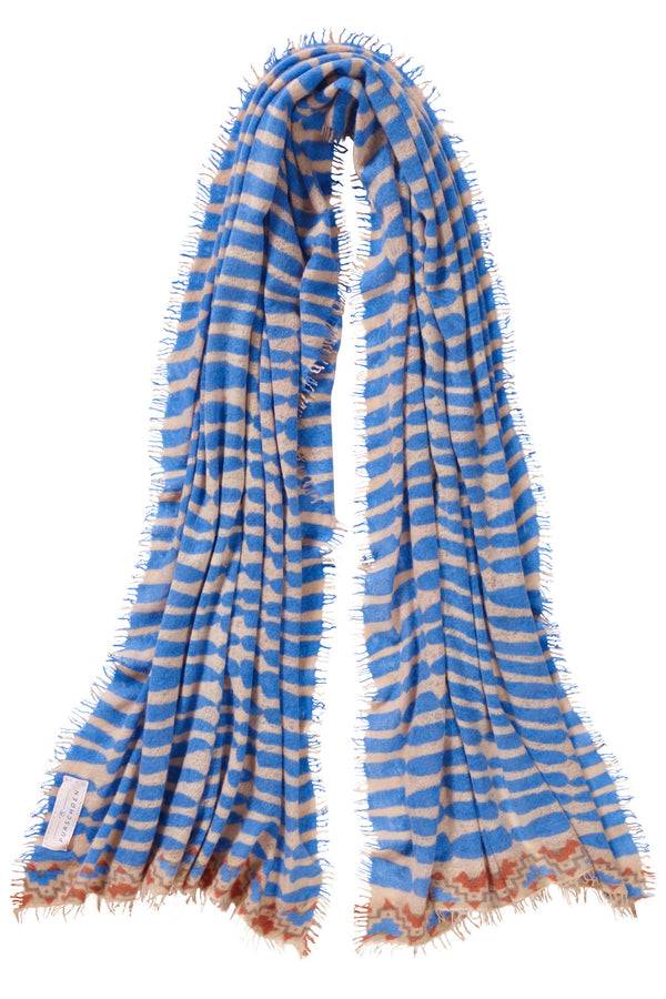 Pur Schoen Schal habbat sky blue-sand Auslauf