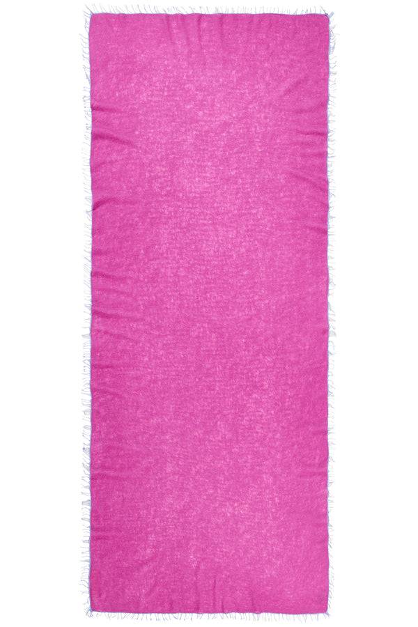 Pur Schoen Schal fuchsia fransen sky blue Top Angebot