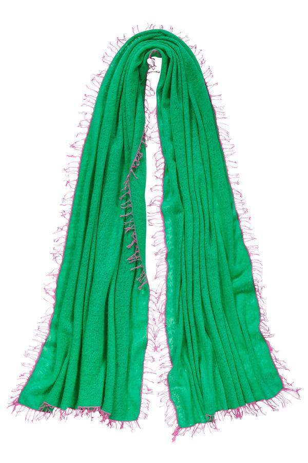 Pur Schoen Schal limette fransen pink Neueste Mode