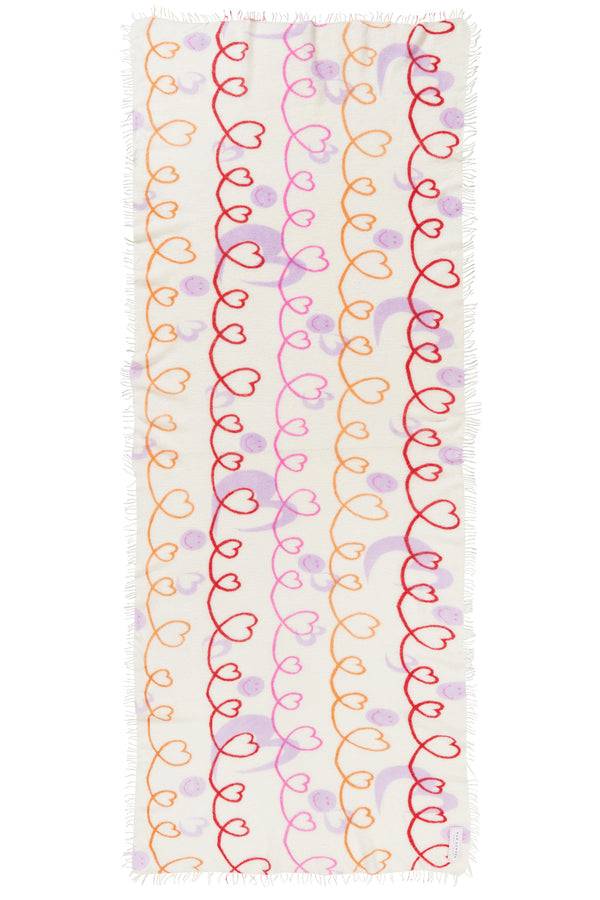 Pur Schoen Schal herzandsmiley weiss-pink Riesige Ersparnisse