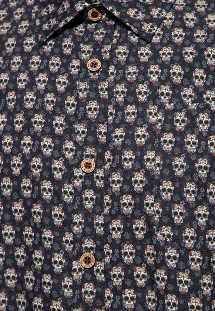 Queen Kerosin Langarmhemd «Calavera» Nur für heute