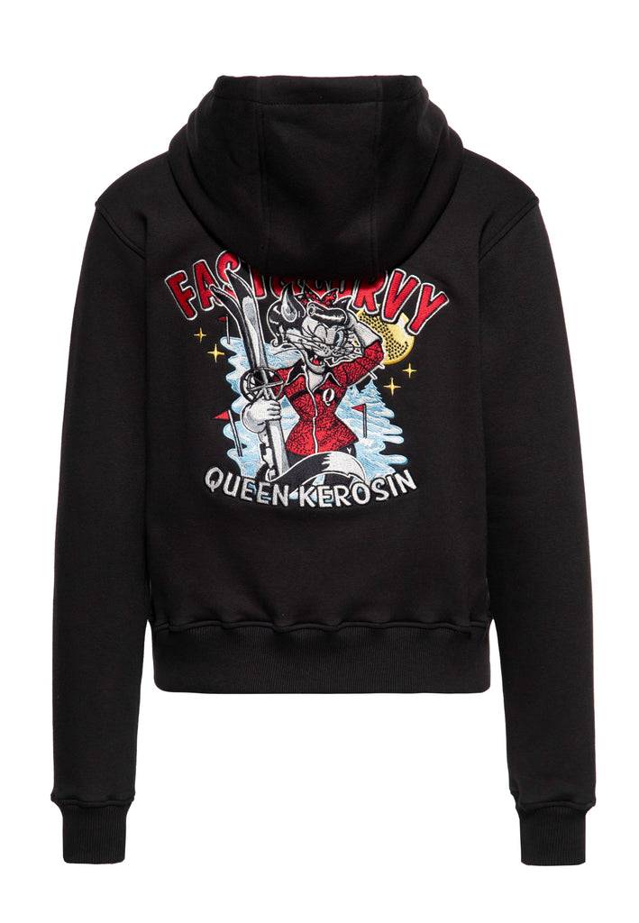 Queen Kerosin Kapuzensweatjacke «Fast & Curvy» Exklusivangebot