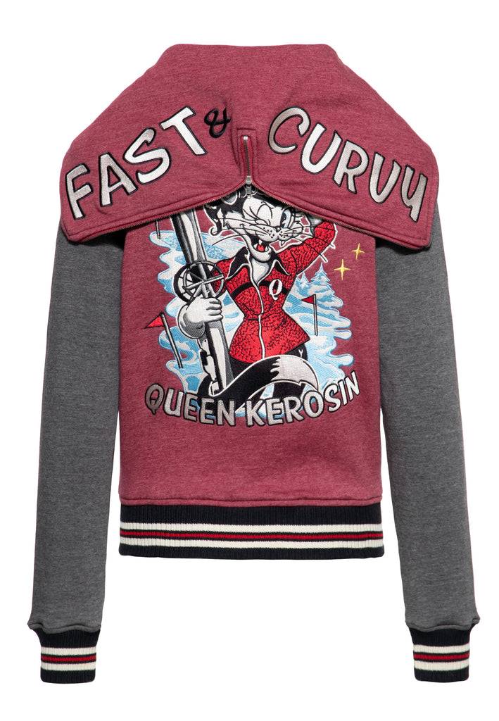 Queen Kerosin Collegejacke «Fast & Curvy» Saisonschlussverkauf