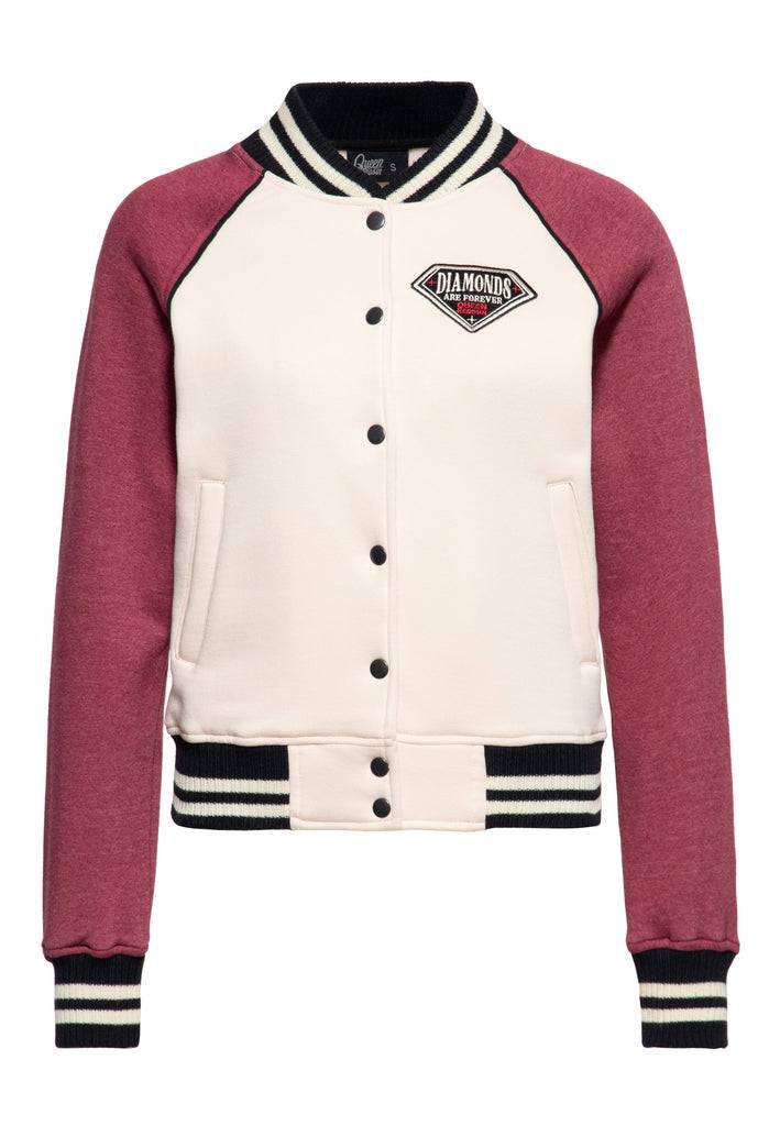 Queen Kerosin College Jacke «Diamonds» Valentinstagsangebot