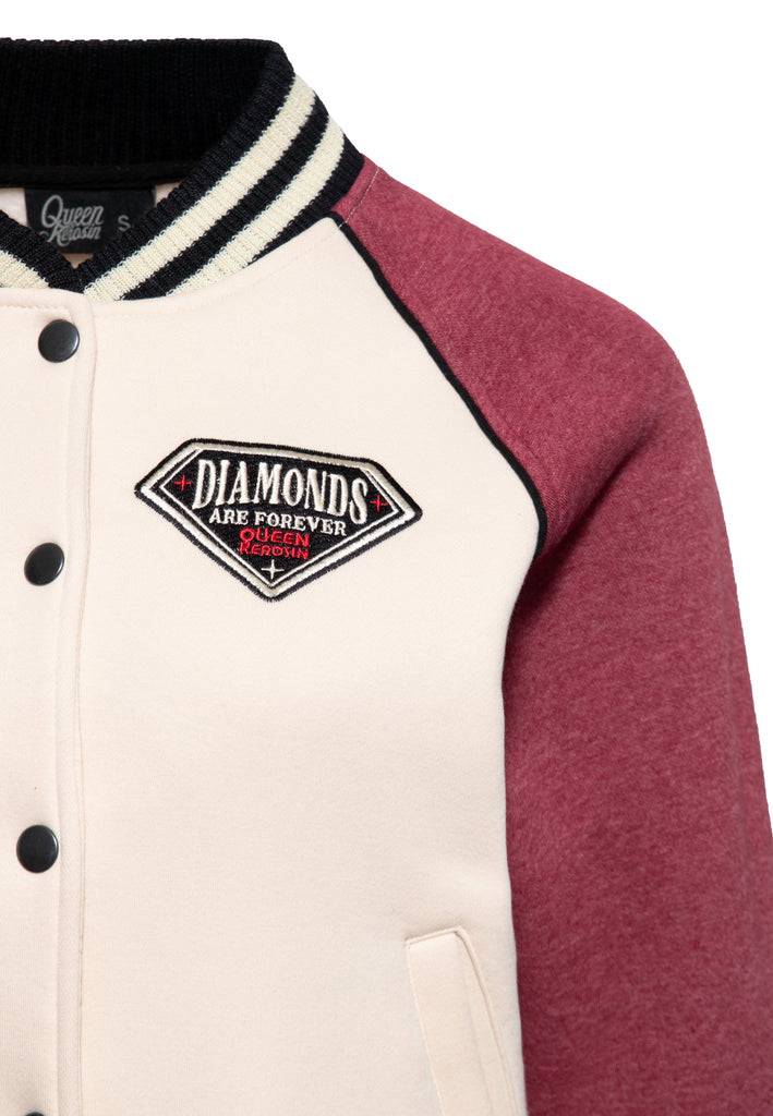 Queen Kerosin College Jacke «Diamonds» Valentinstagsangebot