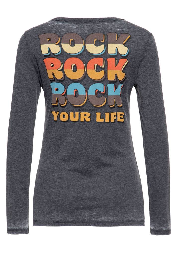 Queen Kerosin Enzym Wash Langarmshirt «Rock Your Life» Lagerräumung