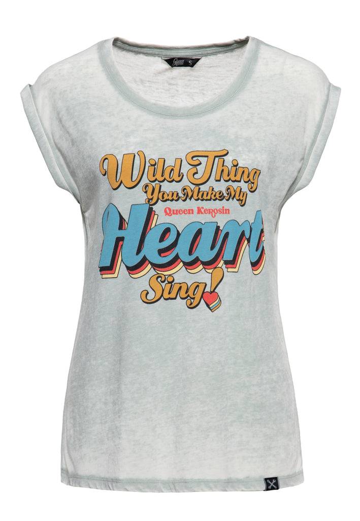 Queen Kerosin Enzym Wash T-Shirt «Wild Thing» Online Outlet
