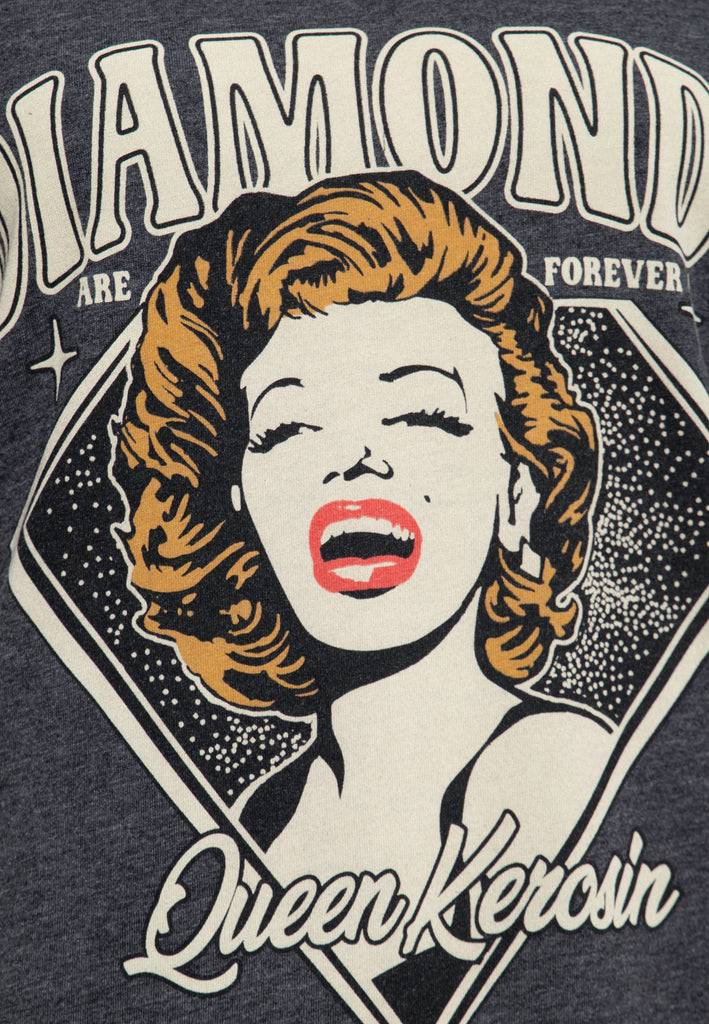 Queen Kerosin Enzym Wash T-Shirt «Diamonds» Zeitlich begrenztes Angebot