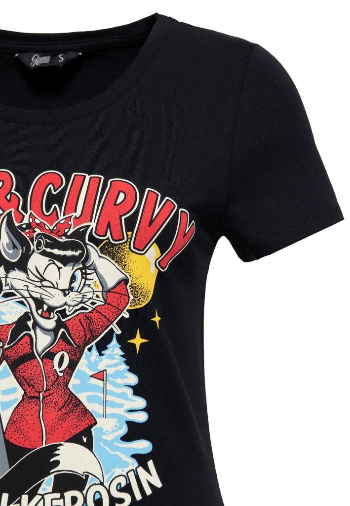 Queen Kerosin T-Shirt «Fast & Curvy» Große Rabatte