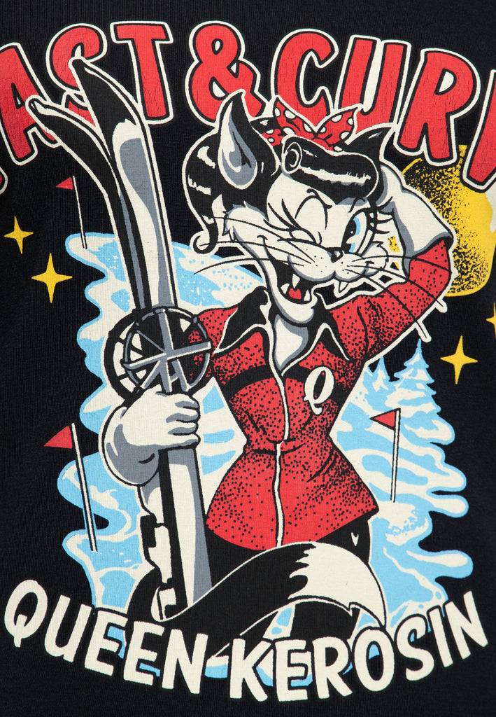Queen Kerosin T-Shirt «Fast & Curvy» Große Rabatte
