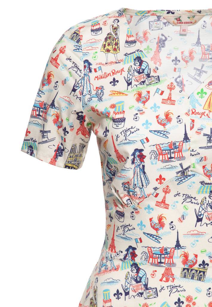 Queen Kerosin Swingkleid «Paris» Begrenzte Freigabe