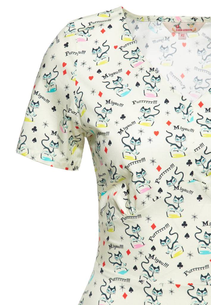 Queen Kerosin Swingkleid «Retro Cats» Letzte 3 Tage