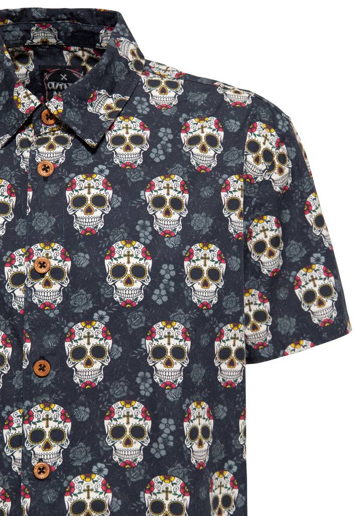 Queen Kerosin Hemd «Calavera» Bis zu 50% Rabatt
