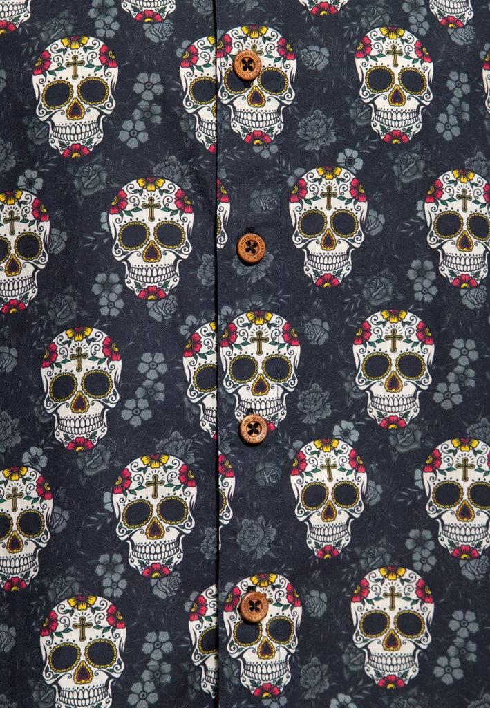 Queen Kerosin Hemd «Calavera» Bis zu 50% Rabatt