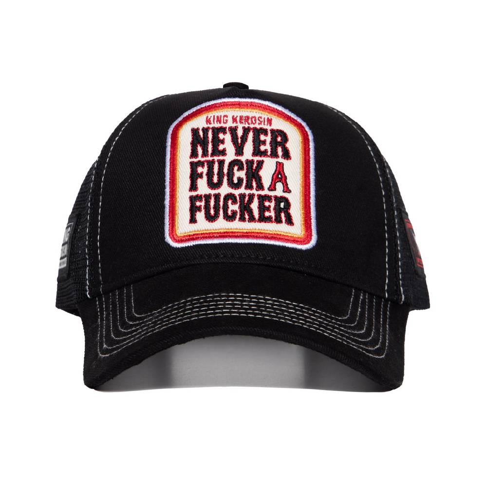 Queen Kerosin Trucker Cap «Never Fuck A Fucker» Lucki Maurer Edition Sonderangebot der Fabrik