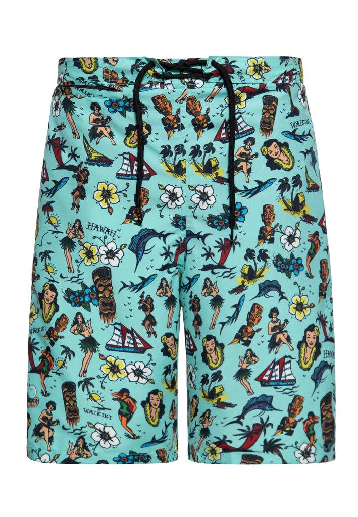 Queen Kerosin Badeshorts «Hawaii» Angebote