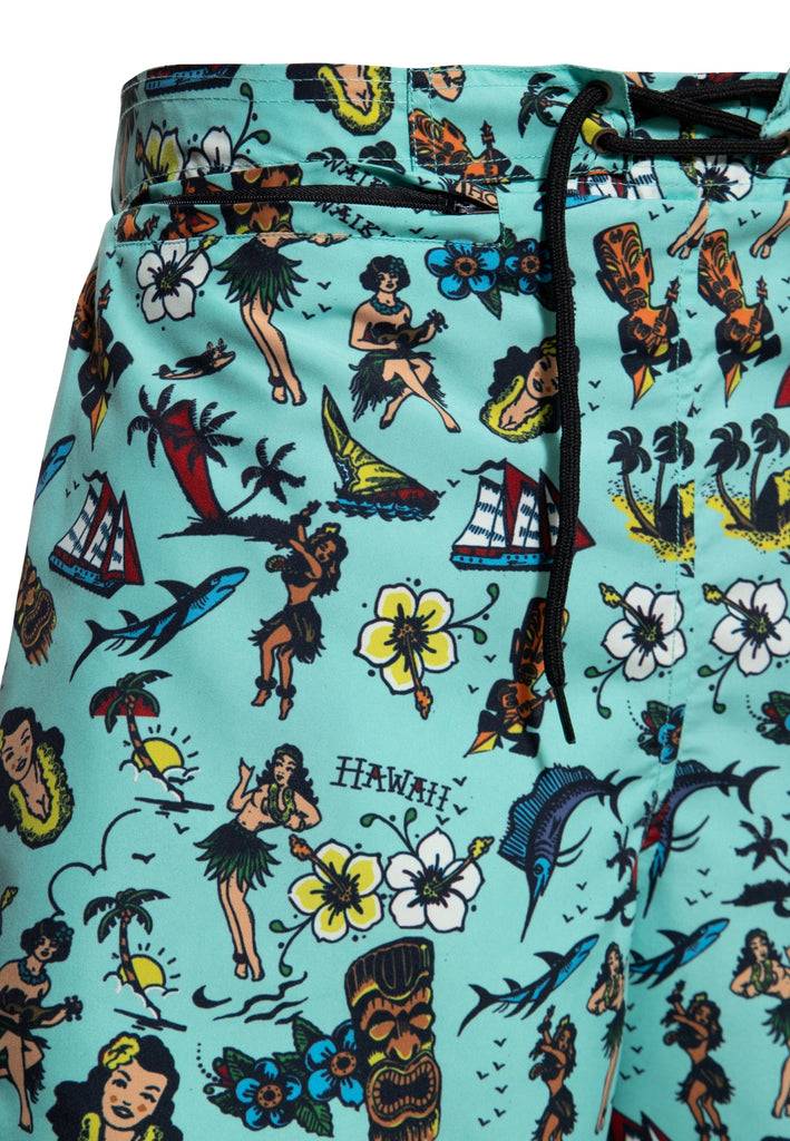 Queen Kerosin Badeshorts «Hawaii» Angebote