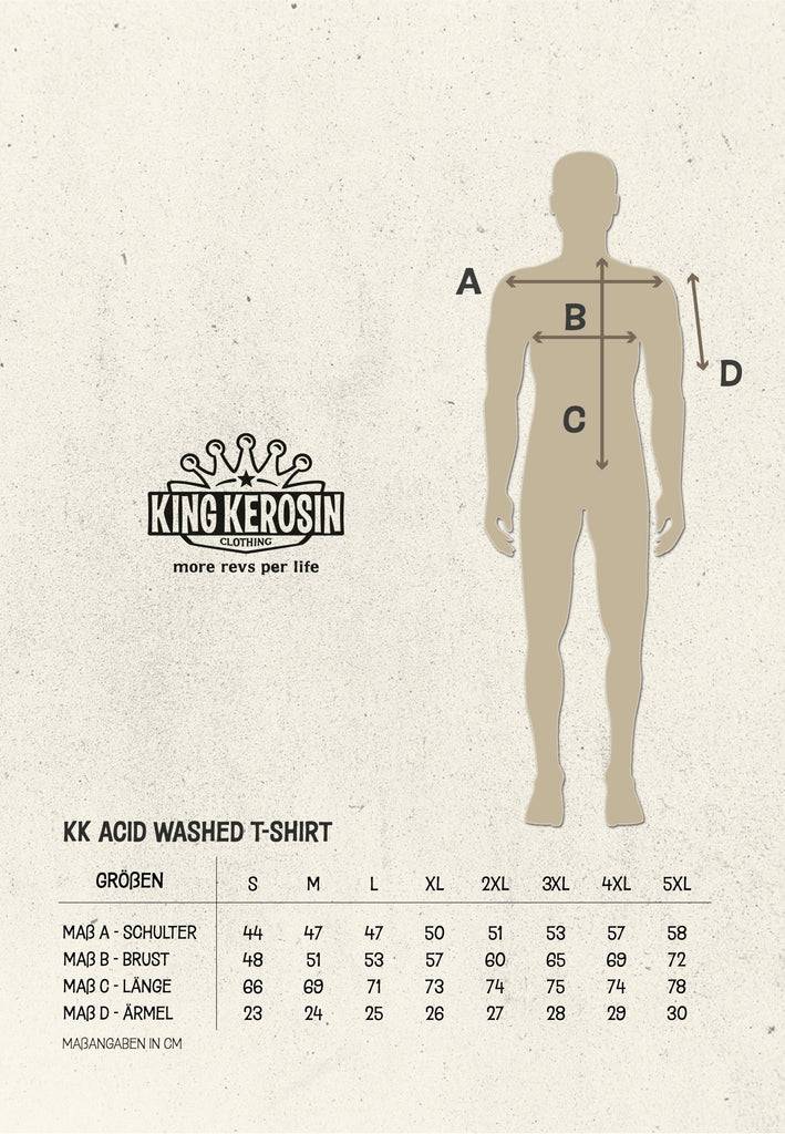 Queen Kerosin Acid-Washed T-Shirt «Grass, Beer & Boobs» Fabrikverkauf