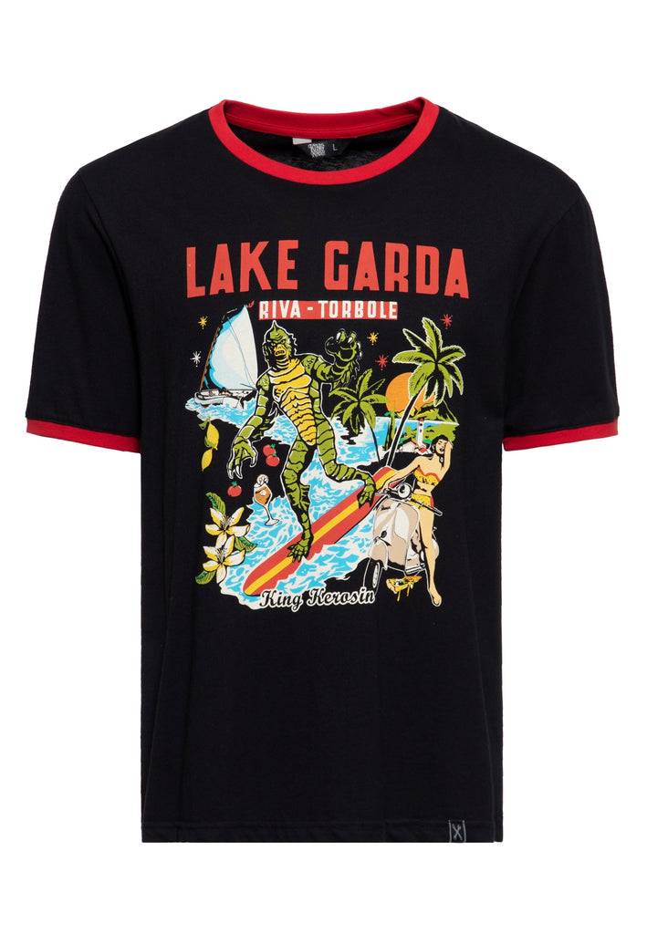 Queen Kerosin Ringer T-Shirt «Lake Garda» Black Friday