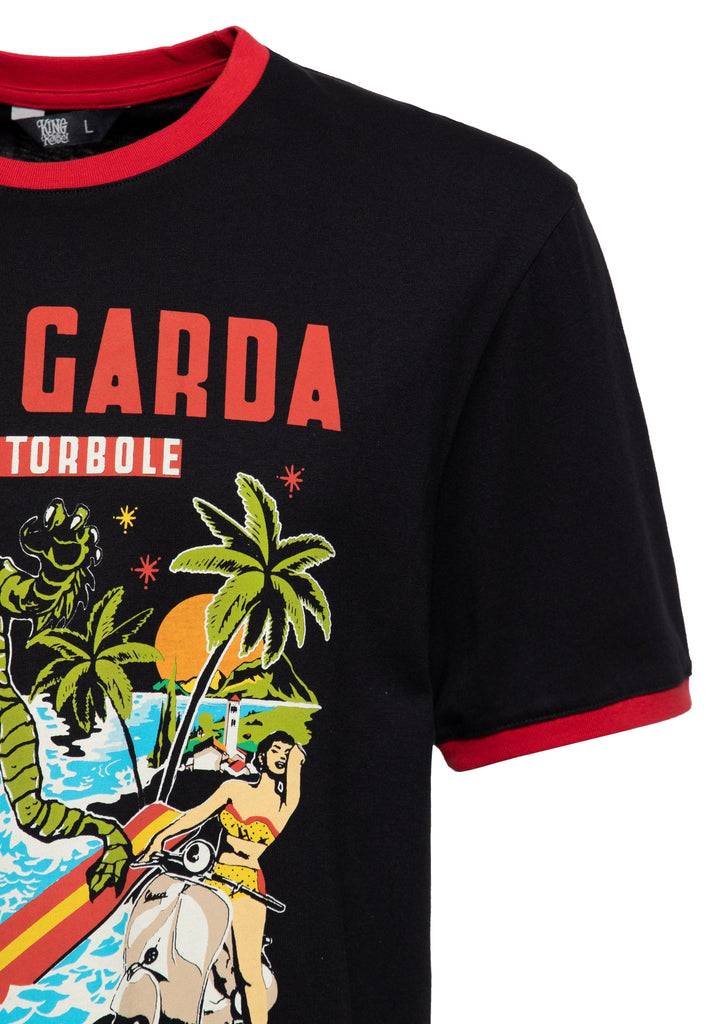 Queen Kerosin Ringer T-Shirt «Lake Garda» Black Friday
