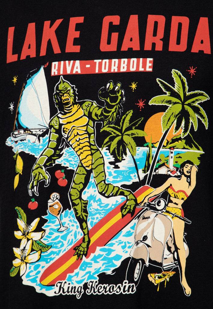 Queen Kerosin Ringer T-Shirt «Lake Garda» Black Friday
