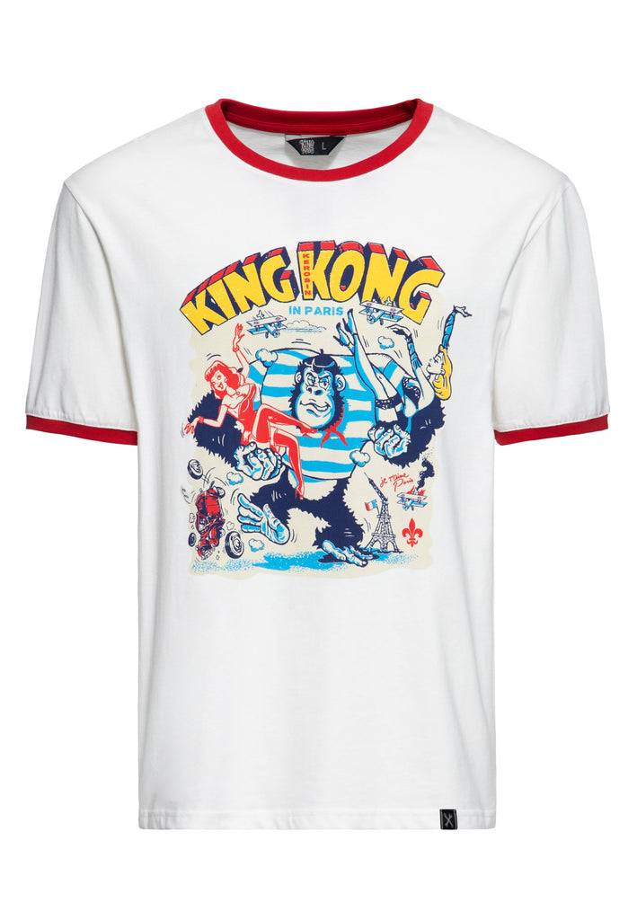 Queen Kerosin Ringer T-Shirt «Paris» Weihnachtsangebot