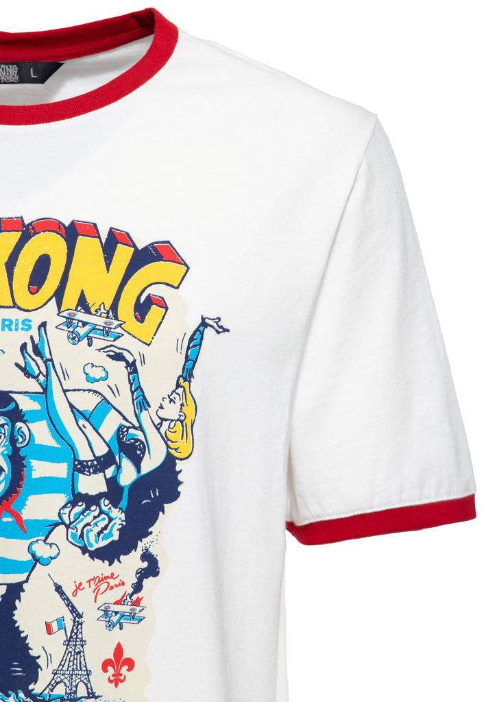 Queen Kerosin Ringer T-Shirt «Paris» Weihnachtsangebot