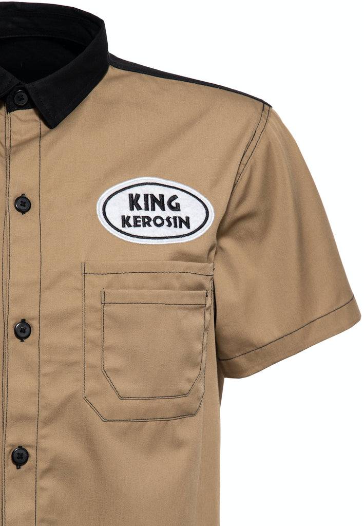 Queen Kerosin Workwear Kurzarm Hemd «All You Need is Beer» Tägliche Deals