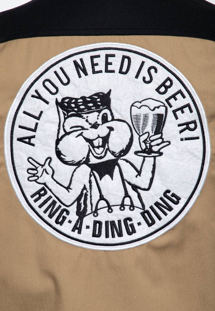 Queen Kerosin Workwear Kurzarm Hemd «All You Need is Beer» Tägliche Deals