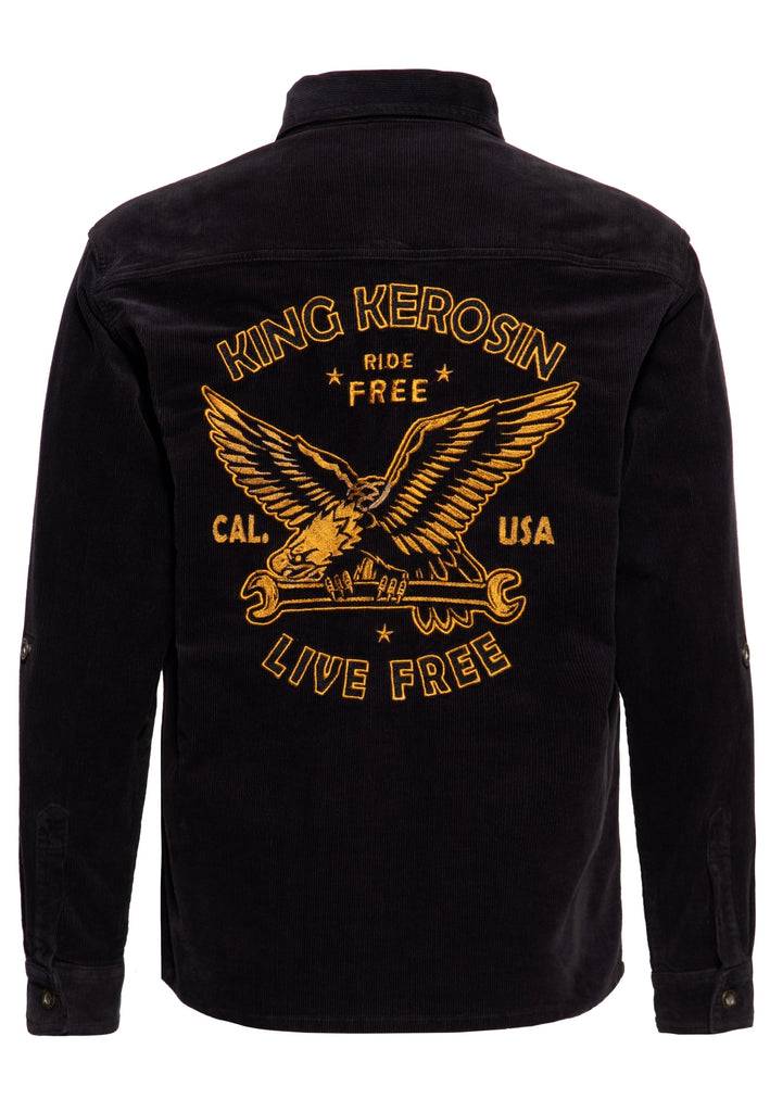 Queen Kerosin Workwear Hemd «Ride Free Live Free» VIP-Rabatte