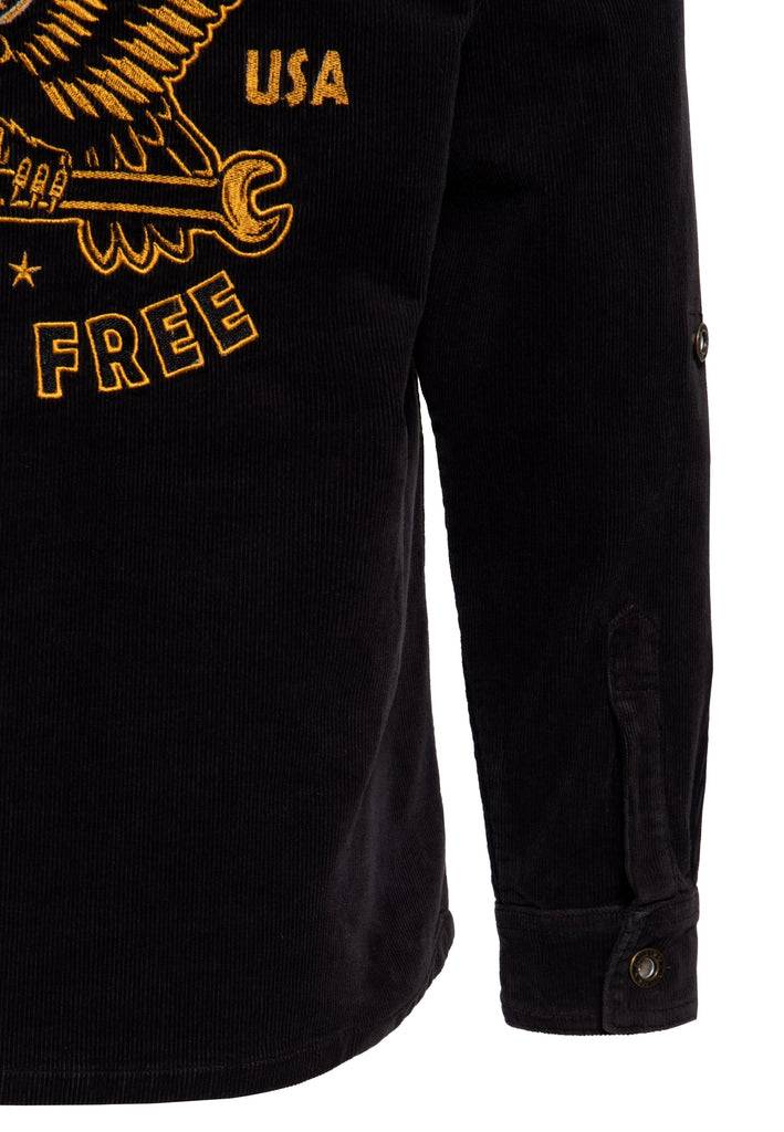 Queen Kerosin Workwear Hemd «Ride Free Live Free» VIP-Rabatte