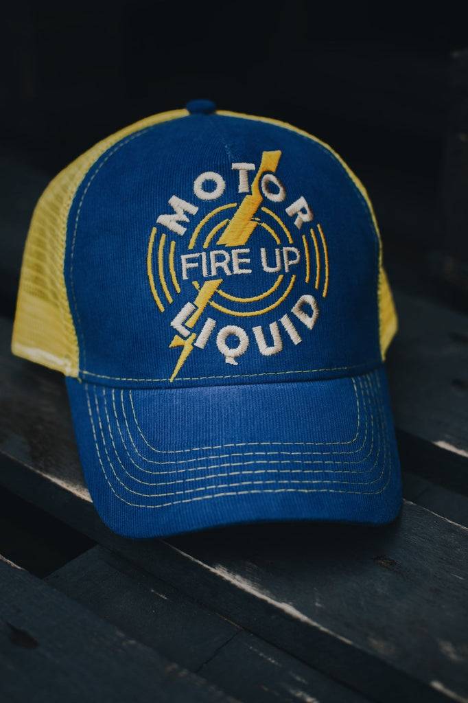 Queen Kerosin Trucker Cap aus Feincord mit kontrastierendem Mesh «Fire Up» Neueste Stile
