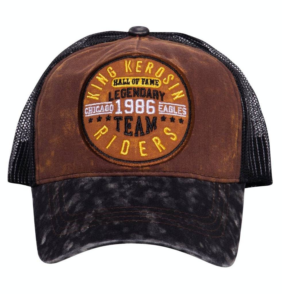 Queen Kerosin Trucker Cap mit Enzymwash und Stickerei «Legendary Team» Letzte 2 Tage