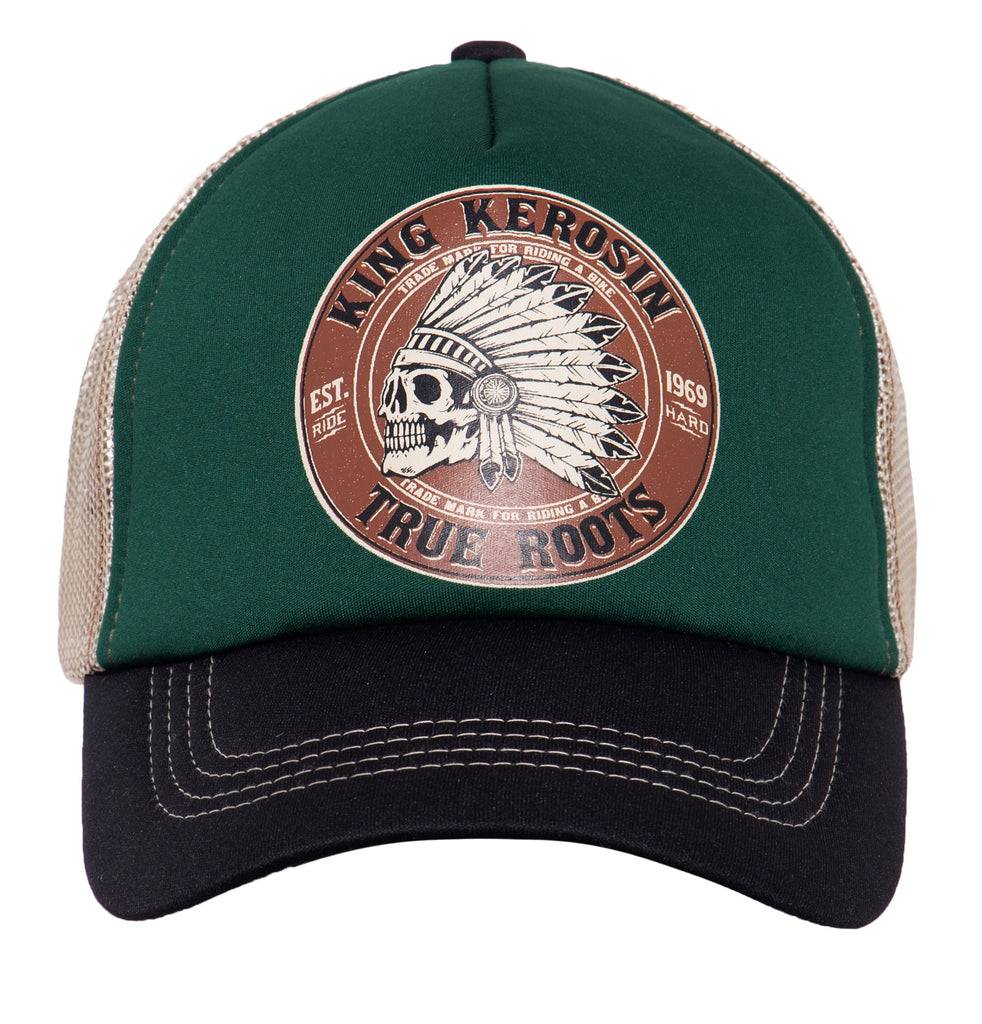 Queen Kerosin Trucker Cap mit Mesheinsatz und Print «True Roots» Zeitbegrenzte Promotion
