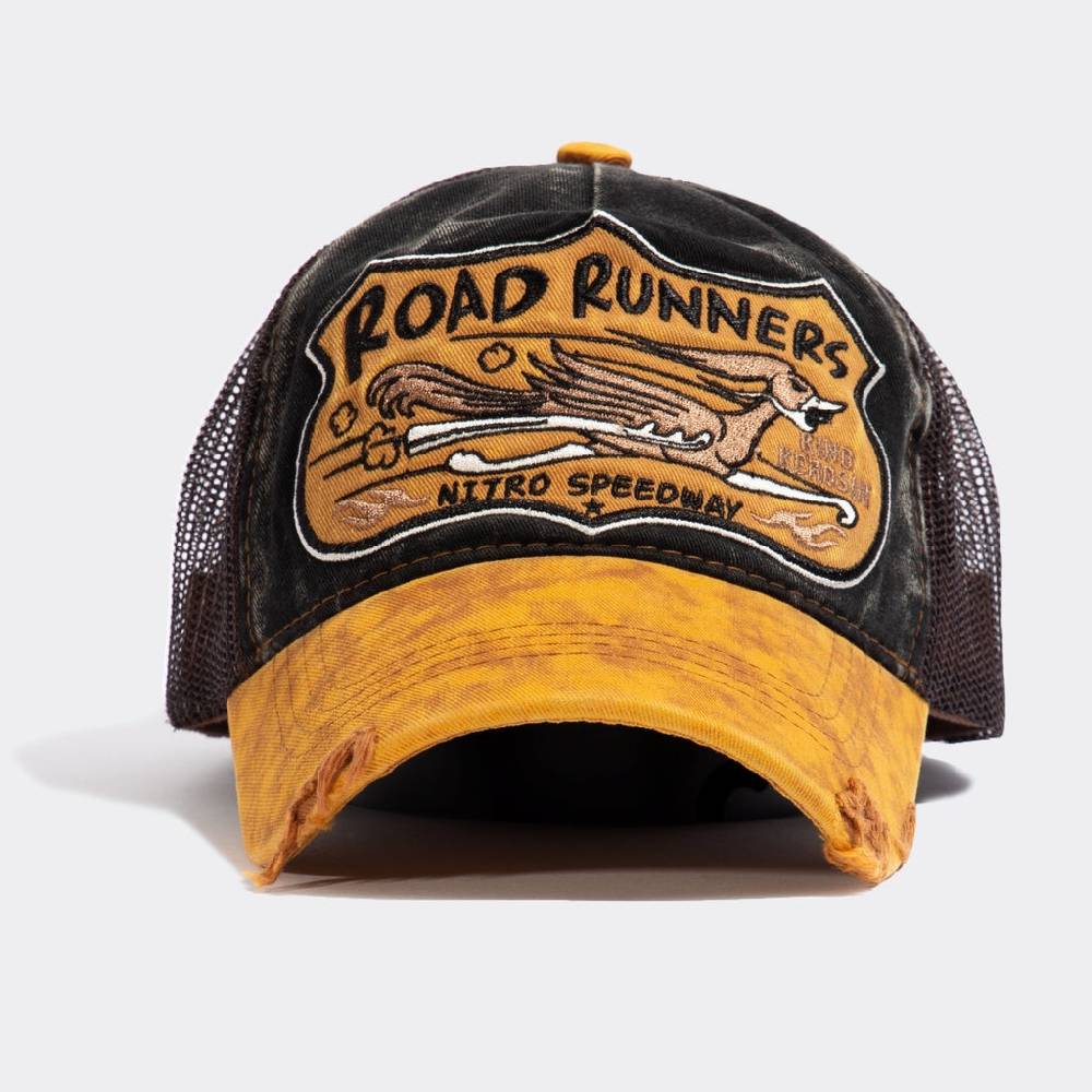 Queen Kerosin Trucker Cap im Used-Look «Road Runners» Sonderangebot der Fabrik