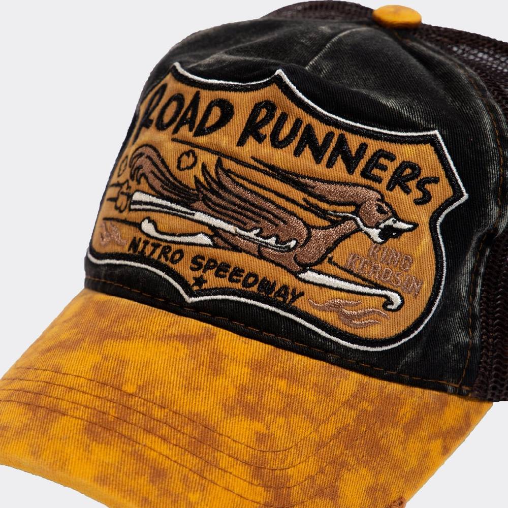 Queen Kerosin Trucker Cap im Used-Look «Road Runners» Sonderangebot der Fabrik